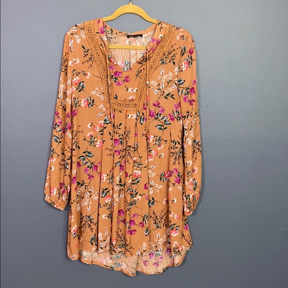 Staccato Dresses & Skirts - Staccato I Dark Orange Floral Tunic Dress Sz Small